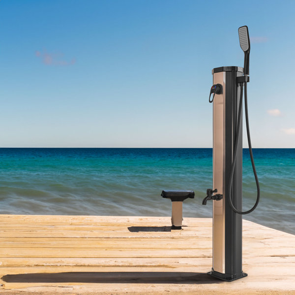 Frankystar 109cm H Solar Powered Stainless Steel Freestanding Outdoor